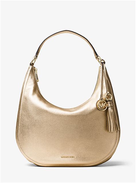 michael kors lydia metallic|Lydia Logo Shoulder Bag .